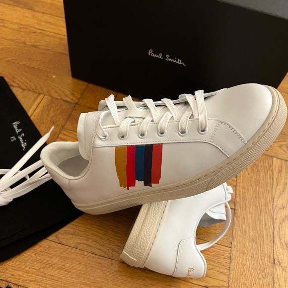 New-Paul Smith women’s Side-Stripe Lace-Up leather Sneakers - Picture 12 of 13